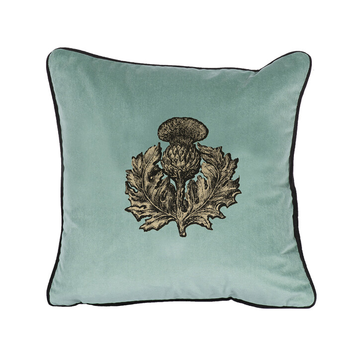 Small Thistle Velvet Cushion / image 1