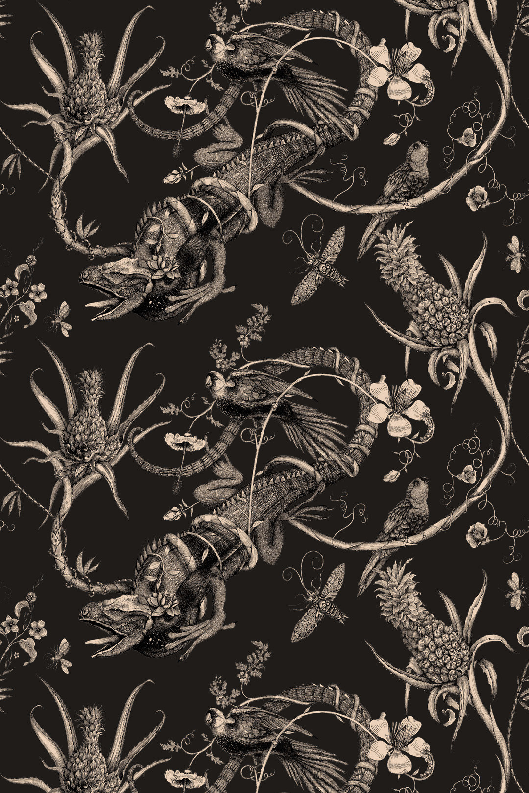 Superwide Iguana Wallpaper Timorous Beasties